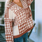 Mixed Pattern V-Neck Oversized Sweater