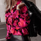 Floral Shirred Cuffs Long Sleeve Shirt