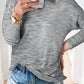 Heathered Drop Shoulder Long Sleeve Top