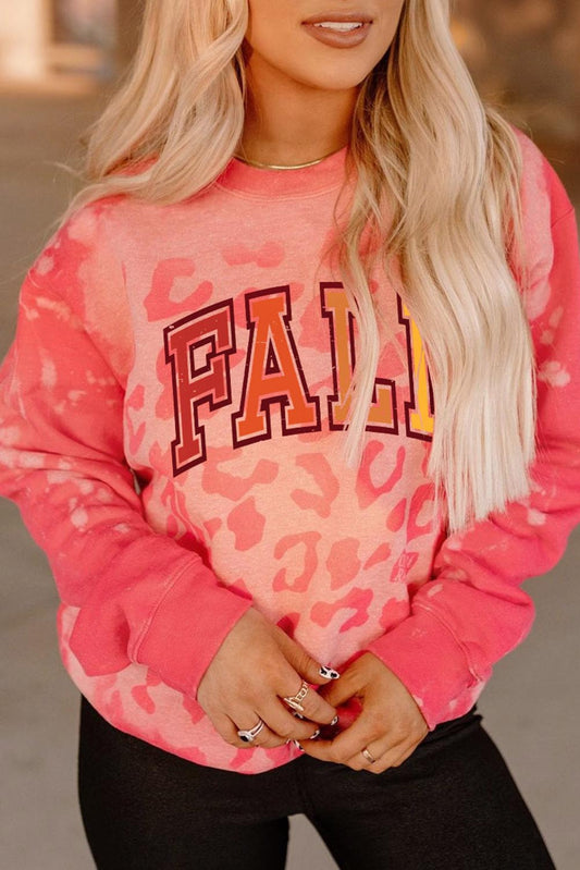 FALL Leopard Print Long Sleeve Pullover Sweatshirt