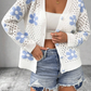 Flower Knit Hollow Out Open Short Cardigan