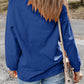 GAME DAY Glitter Detail Ribbed Drop Shoulder Sweatshirt