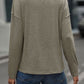 Long Sleeve V-Neck Stitching Henley Top