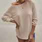 Solid Waffle Knit Raglan Sleeve Top