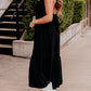 Black Halter Neck Backless Midi Dress