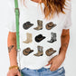 Cowboys Boots Western Fashion Print T Shirt