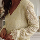Floret Lace V Neck Long Sleeve Blouse