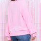 Hugs and Kisses Pop Up Embroidered Raglan Sleeve Sweatshirt