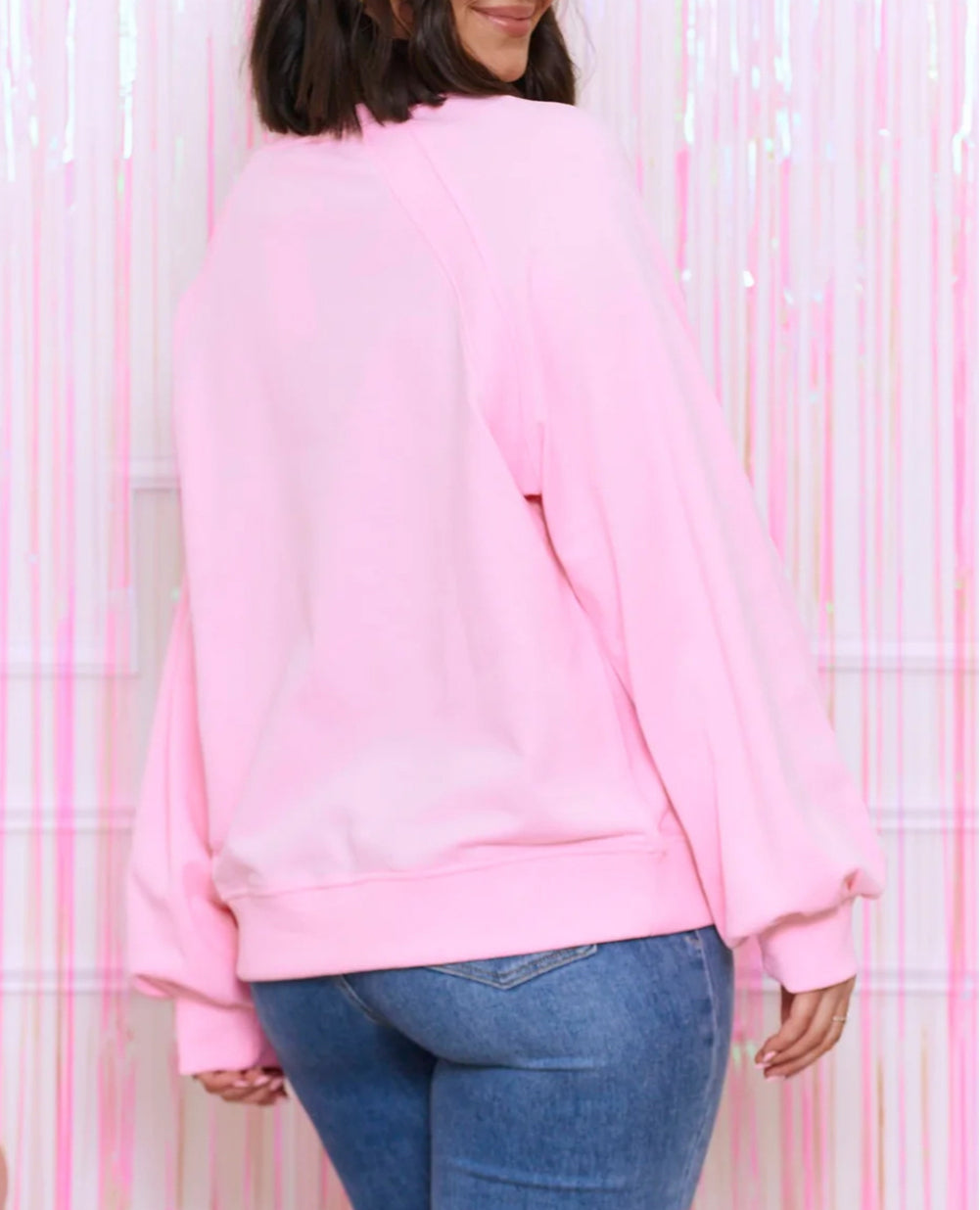 Hugs and Kisses Pop Up Embroidered Raglan Sleeve Sweatshirt