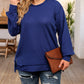 Plus Size Waffle Knit Oversized Exposed Seam Top