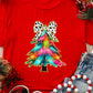 Bow Decor Christmas Tree Graphic Holiday T Shirt