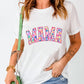 MAMA Leopard Embroidered Crew Neck Graphic Tee