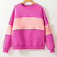 Colorblock Patchwork Drop Shoulder Ribbed Trim Sweatshirt