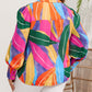Multicolor Flora Print Plus Size Shirt