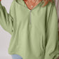 Fleece Lined Half Zipper Kangaroo Pockets Loose Hoodie