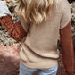 Mix Textured Knit Colorblock Patchwork Sweater