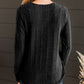 V Neck Buttoned Ribbed Knit Top