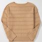 Boat Neck Drop Shoulder Pointelle Knit Sweater