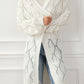 Rhombus Hollowed Knit Open Front Cardigan