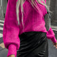 Rib Knit Batwing Sleeve Sweater