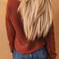 Seamed Buttoned Drop Shoulder Henley Top