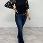 Star Sequin Splicing Half Sleeve Top