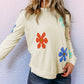 Sweet Floral Pullover Sweater
