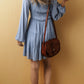 Long Sleeve V Neck Smocked Tiered Mini Dress