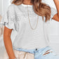 Striped Lace Splicing Ruffle Sleeve T-shirt