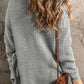 Solid Color Textured Knit Pocket Open Front Cardigan
