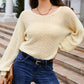 Apricot Sheer Openwork Knit Sweater