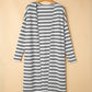 Stripe Print Open Front Duster Cardigan