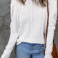 Solid Color Puffy Sleeve Textured Knit Top