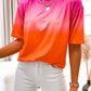 Orange Gradient Short Sleeve Round Neck T-Shirt