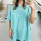 Corded Knit Pocketed Loose Fit T Shirt
