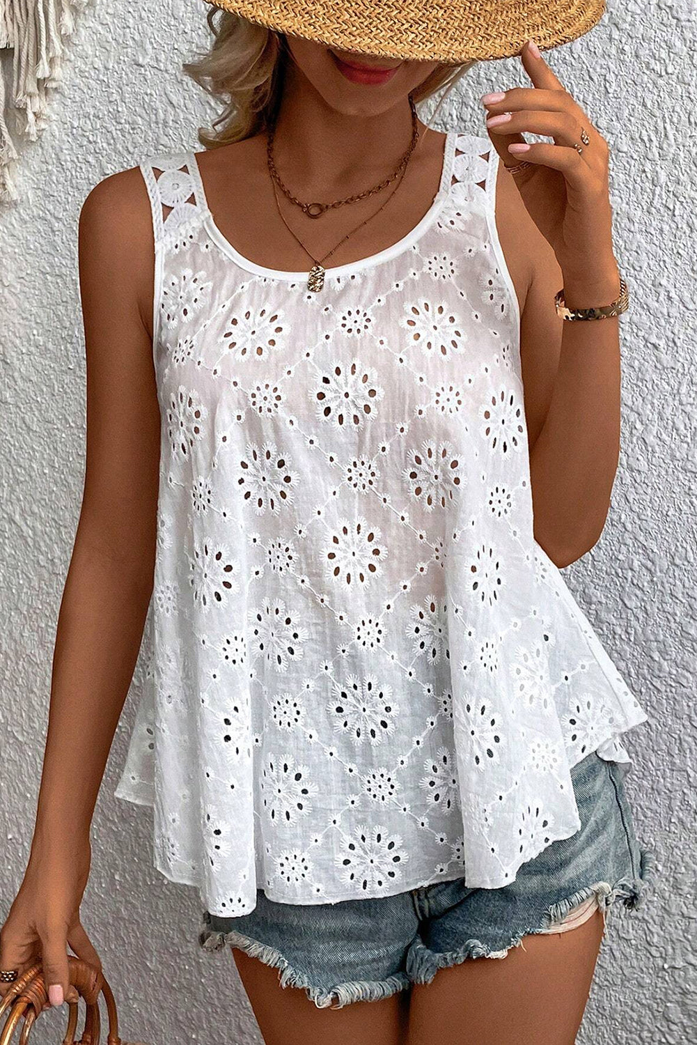 Eyelet Embroidery Tank Top