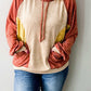 Plus Size Colorblock Raglan Hoodie with Pockets