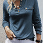 Long Sleeve Snap Button Henley Top