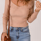 Nude Ribbed Slim Fit Knit Sweater