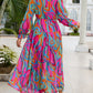 Multicolor Wild Lotus Ruffle Tiered Maxi Dress