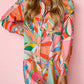Geometric Abstract Print Long Sleeve Shirt Dress