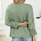 Smocked 3/4 Sleeve Casual Loose Top