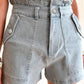Ruffled High Waist Flap Pockets Denim Shorts