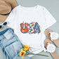 Flower USA Graphic Distressed Tee