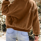 Sherpa Ribbed Baseball Collar Bomber Jacket