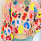 Multicolor Leopard Printed Drop Shoulder Pullover Sweatshirt