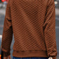 Solid Textured Raglan Sleeve Pullover Sweatshirt