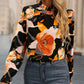 Floral Print Mock Neck Blouse