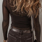 Mesh Long Sleeve Slim Fit Bodysuit