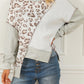 Leopard Texture Splicing Loose Sweatshirt